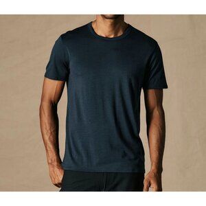 Huckberry Proof 72-Hour Merino Wool Short Sleeve Shirt Navy Blue Size XX-Large